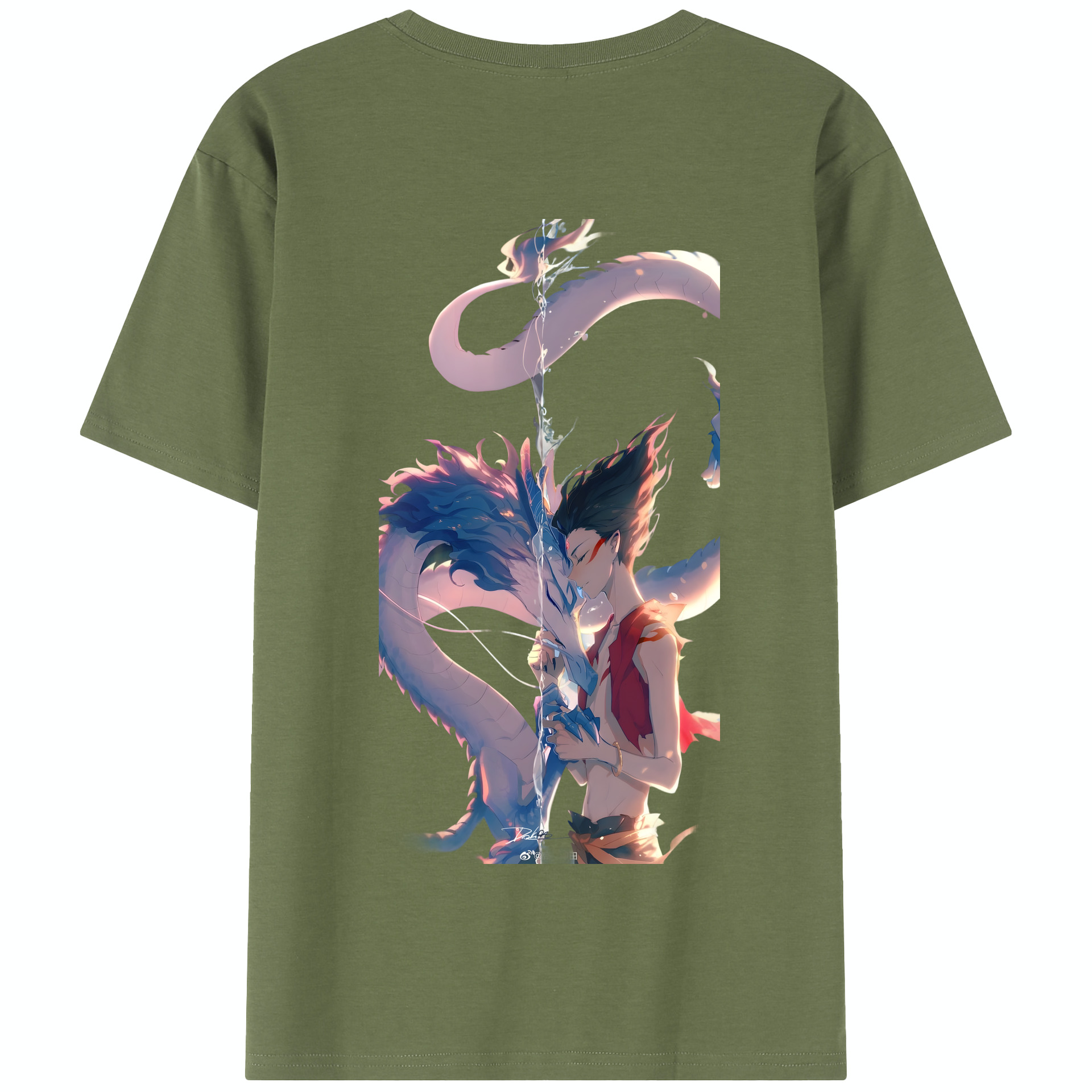 （画像用） Ne Zha 2 ナタ 魔童の大暴れ 綿100％半袖Tシャツ（背面プリント）